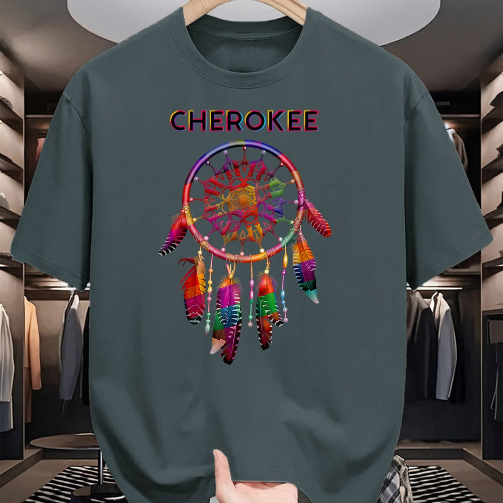 Native American T-Shirts, Vintage Native American Unisex T-Shirt/Hoodie/Sweatshirt HLT00 - Cherokee Native American Indian Colorful Dreamcatcher Tribal