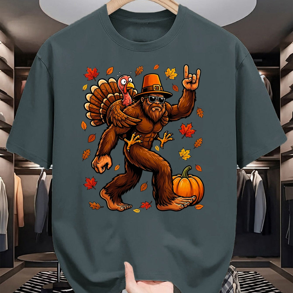 Best Thanksgiving Family Shirt , Funny Thanksgiving UnisexT-Shirt/Hoodie/Sweatshirt HLT00 - Bigfoot Funny Turkey Pumpkin Thanksgiving Day Boys Men T-Shirt