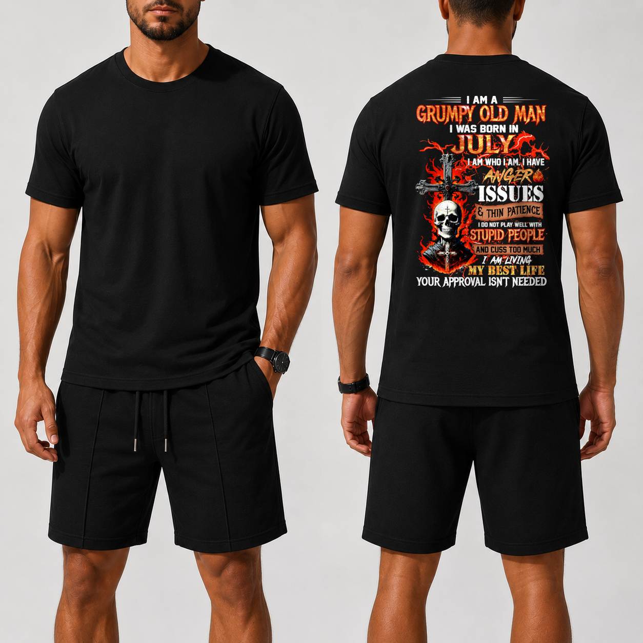 JULY - I AM A GRUMPY OLD MAN - BIRTHDAY WAFFLE CASUAL SUIT FOR MEN - NINA07 (SKU2607-235-07) | Waffle casual suit A09-739
