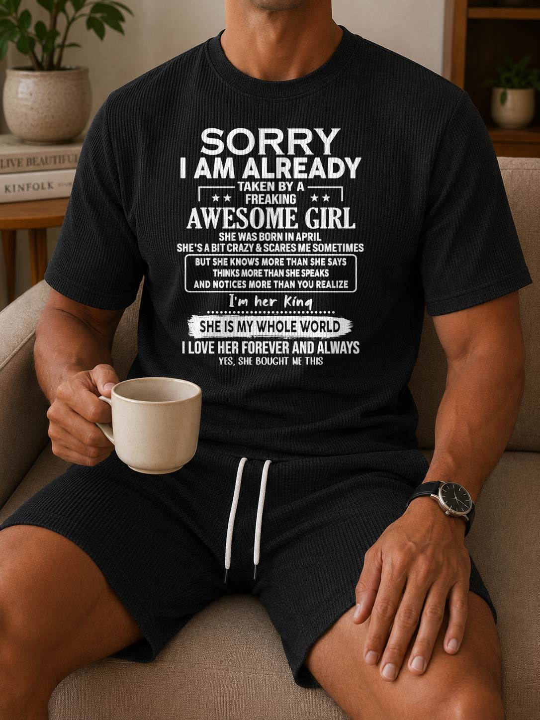 APRIL - Waffle casual suit A09-739 | SORRY I AM ALREADY TAKEN - GIFT FOR HUSBAND FROM WIFE - NINA04 (SKU2607-70-04)