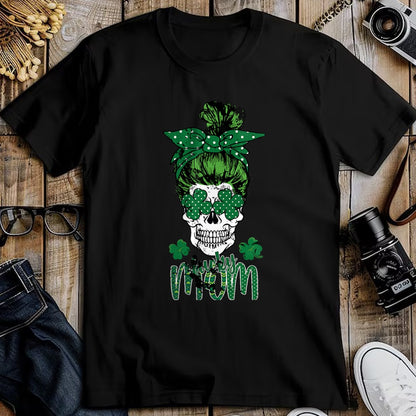 Gift for Mom Shirt, Funny Mom Unisex T-Shirt/Hoodie/Sweatshirt HLT00 - Lucky Mom St Patricks Day Irish Sugar Skull Head Gift Womens T-Shirt