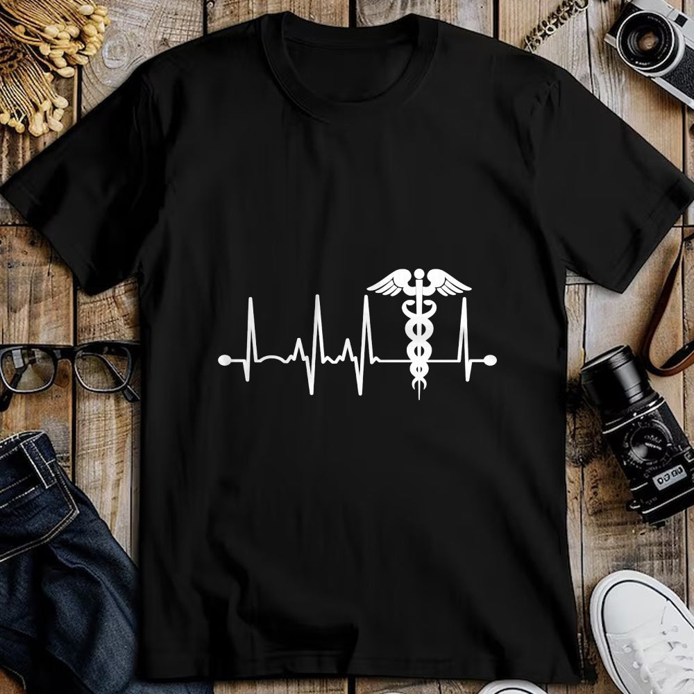Best Doctor Shirt, Funny Doctor UnisexT-Shirt/Hoodie/Sweatshirt HLT00 - Heartbeat Caduceus For Women Men Nurse Physician Doctor Long Sleeve T-Shirt