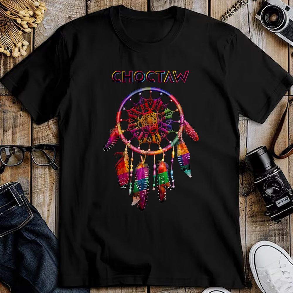 Native American T-Shirts, Vintage Native American Unisex T-Shirt/Hoodie/Sweatshirt HLT00 - Choctaw Native American Indian Colorful Dreamcatcher Tribal