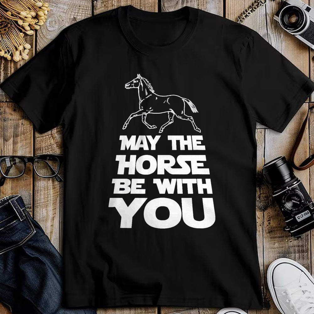 Best Horse Lover Shirt , Funny Horse UnisexT-Shirt/Hoodie/Sweatshirt HLT00 - May The Horse Be with You T-Shirt T-Shirt, Men, Black, 3X-Large