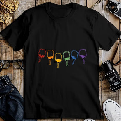 Funny Pickleball Shirt, Pickleball Lover Unisex T-Shirt/Hoodie/Sweatshirt HLT00 - Pickleball Gay Pride Rainbow Pickleball T-Shirt