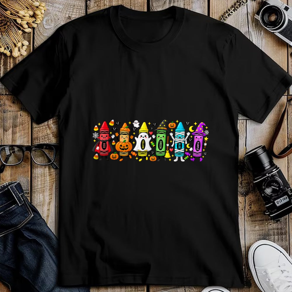 Best Teacher Shirt, Funny Teacher UnisexT-Shirt/Hoodie/Sweatshirt HLT00 - Halloween Crayons Teacher Spooky Teacher T-Shirt