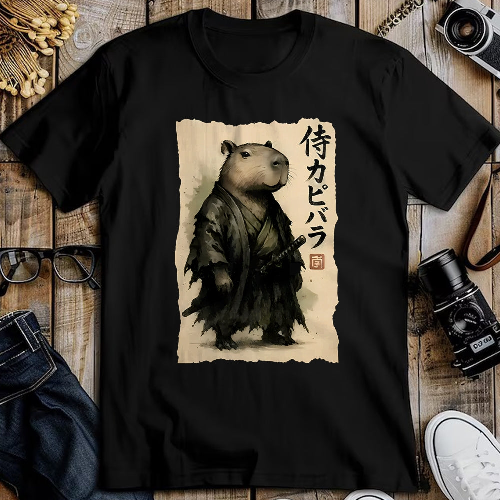 Cute Capybara Shirt, Funny Capybara Unisex T-Shirt/Hoodie/Sweatshirt HLT00 - Capybara Samurai Japanese Warrior Graphic Anime Ukiyo-e Art T-Shirt