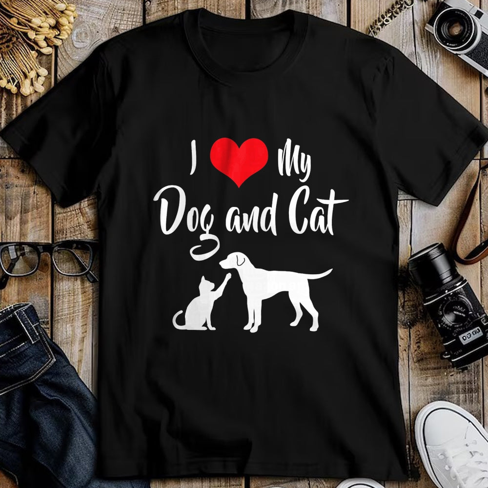 Cat Love Shirt, Funny Cat Lover Gift UnisexT-Shirt/Hoodie/Sweatshirt HLT00 - I Love My Dog And Cat T-Shirt (1)