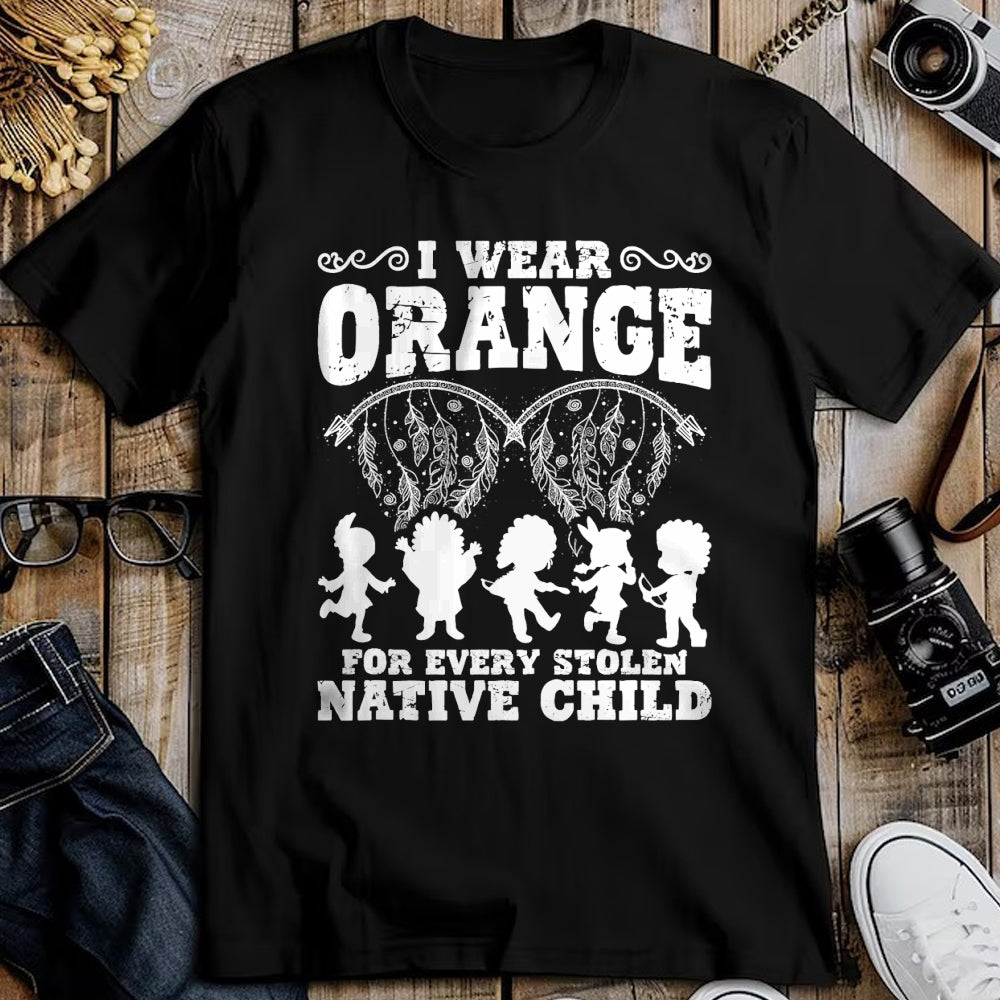 Native American T-Shirts, Vintage Native American Unisex T-Shirt/Hoodie/Sweatshirt HLT00 - Indian Pride Native American Orange For Native Child