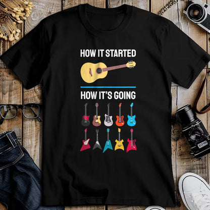 Guitar Lover Shirt, Funny Guitar UnisexT-Shirt/Hoodie/Sweatshirt HLT00 - How It Started Guitar Collection Musician Humor T-Shirt