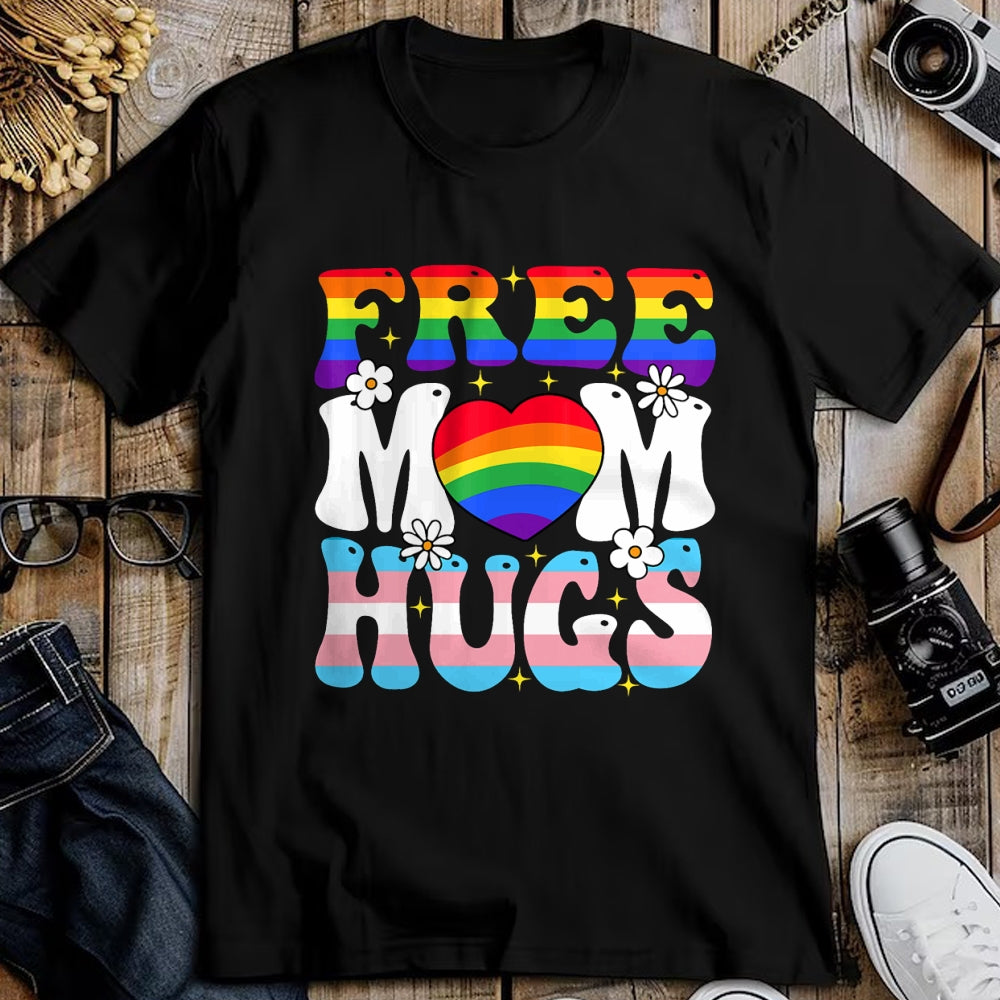 Gift for Mom Shirt, Funny Mom Unisex T-Shirt/Hoodie/Sweatshirt HLT00 - Free Mom Hug Transgender Lesbian Gay LGBT Pride Rainbow Flag T-Shirt