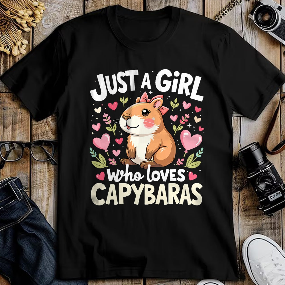 Cute Capybara Shirt, Funny Capybara Unisex T-Shirt/Hoodie/Sweatshirt HLT00 - Capybara Shirt Just A Girl Who Loves Capybara Lover Kids Boy T-Shirt