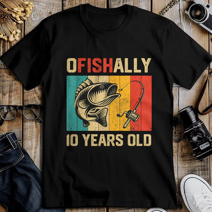 Funny Fishing Shirt, Gift For Fishing Lover Unisex T-Shirt/Hoodie/Sweatshirt HLT00 - Ofishally 10 Years Old Funny Fishing Birthday Fisherman T-Shirt
