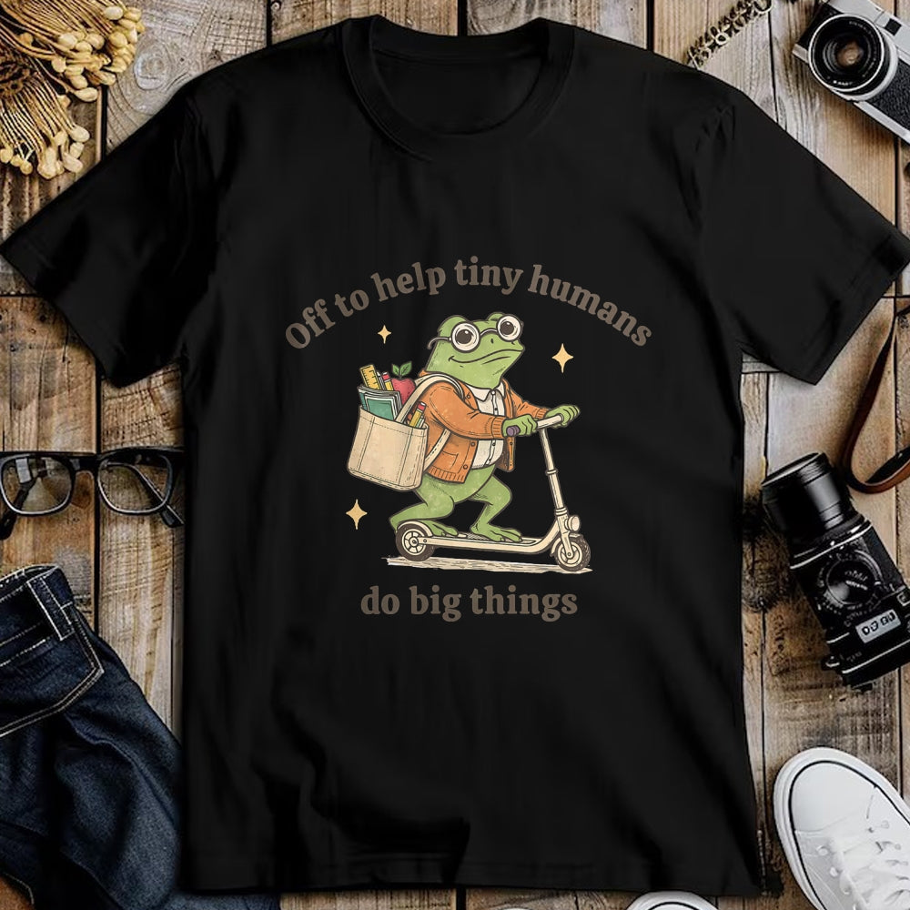 Best Teacher Shirt, Funny Teacher UnisexT-Shirt/Hoodie/Sweatshirt HLT00 - Retro Frog Elementary Teacher Help Tiny Humans Do Big Things T-Shirt