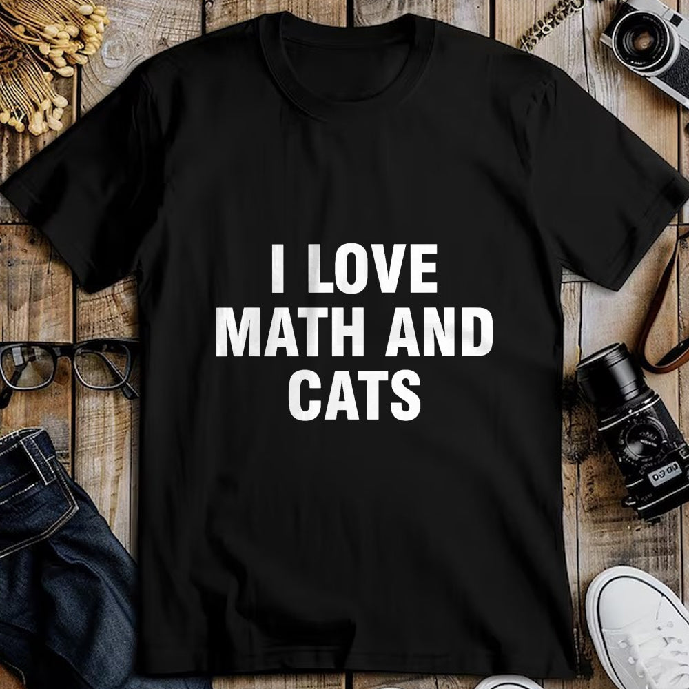 Cat Love Shirt, Funny Cat Lover Gift UnisexT-Shirt/Hoodie/Sweatshirt HLT00 - I Love Math and Cats T-Shirt (1)
