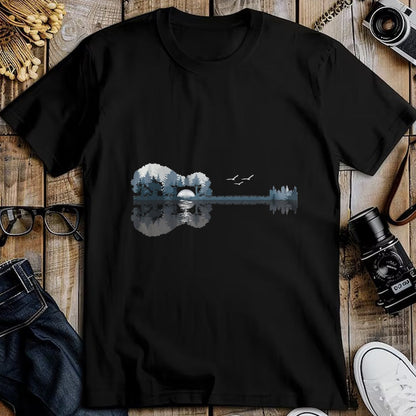 Guitar Lover Shirt, Funny Guitar UnisexT-Shirt/Hoodie/Sweatshirt HLT00 - Acoustic Guitar Lake Music Guitarist Musician Men Women T-Shirt, Men, Black, 3X-Large
