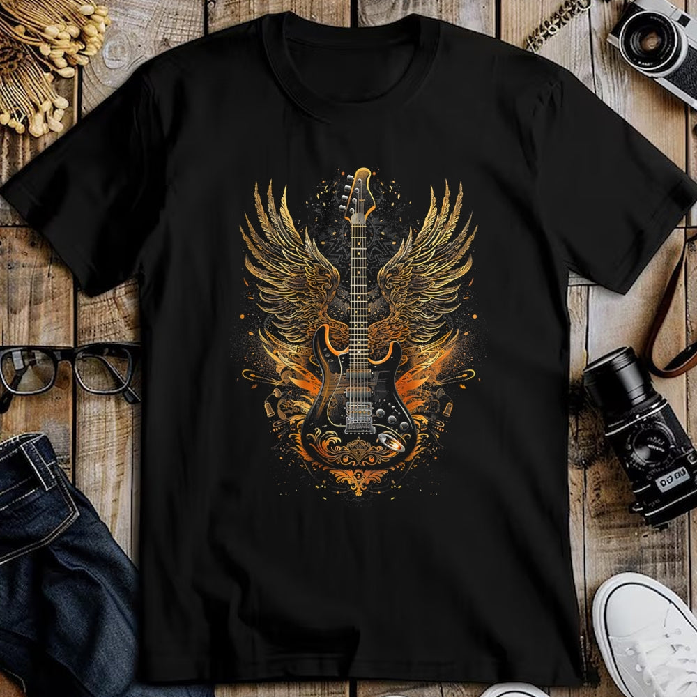 Guitar Lover Shirt, Funny Guitar UnisexT-Shirt/Hoodie/Sweatshirt HLT00 - Electric Guitar with Wings Baroque Rock Design Art T-Shirt