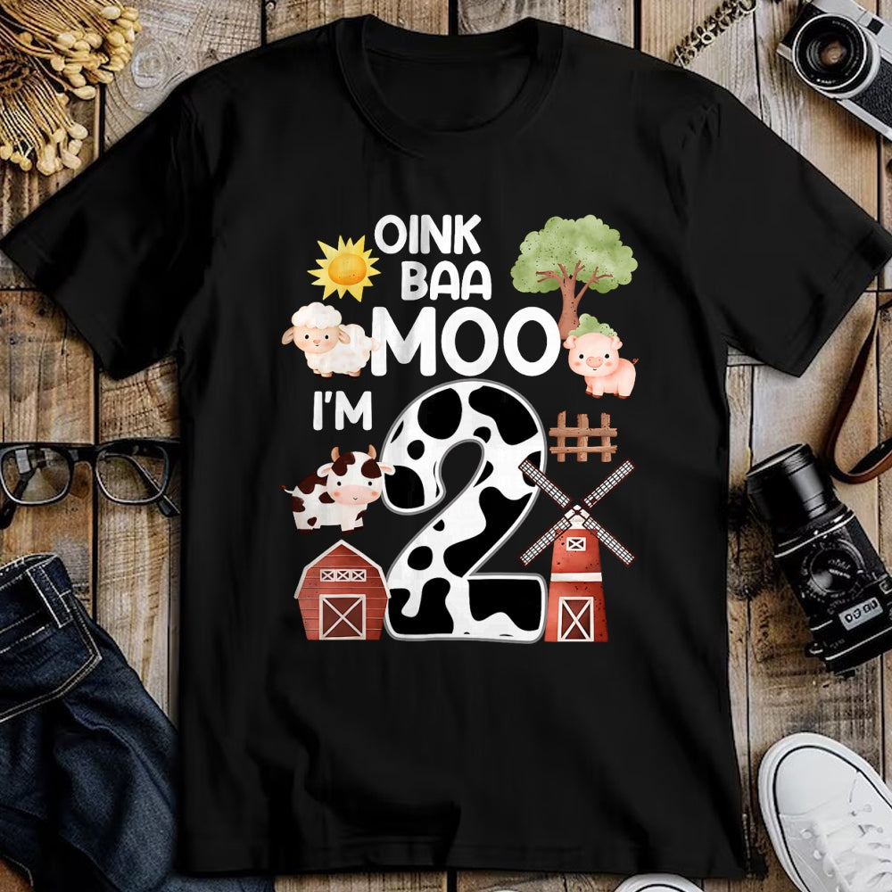 Best Farmer Life Shirt, Funny Farmer UnisexT-Shirt/Hoodie/Sweatshirt HLT00 - Oink Baa Moo I'm 2 Farm Theme Birthday Gift 2 Year Old Party T-Shirt
