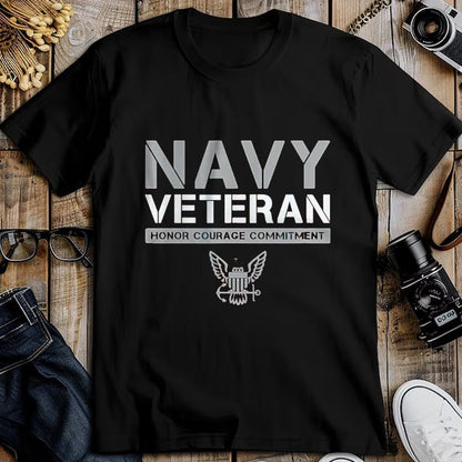 Proud Veteran Shirt, Funny Veteran UnisexT-Shirt/Hoodie/Sweatshirt HLT00 - US Navy - Veteran Honor Courage Commitment T-Shirt, Men, Black, 3X-Large
