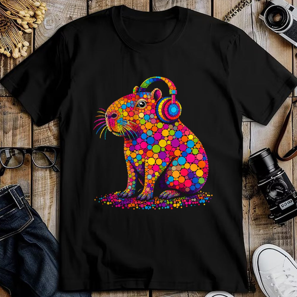 Cute Capybara Shirt, Funny Capybara Unisex T-Shirt/Hoodie/Sweatshirt HLT00 - Funny Capybara Dots Art Animal Lovers Students Boys Girls T-Shirt (3)