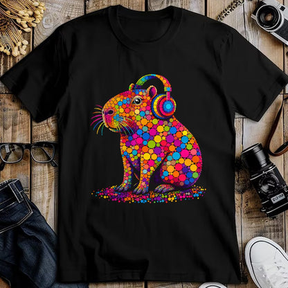 Cute Capybara Shirt, Funny Capybara Unisex T-Shirt/Hoodie/Sweatshirt HLT00 - Funny Capybara Dots Art Animal Lovers Students Boys Girls T-Shirt (3)