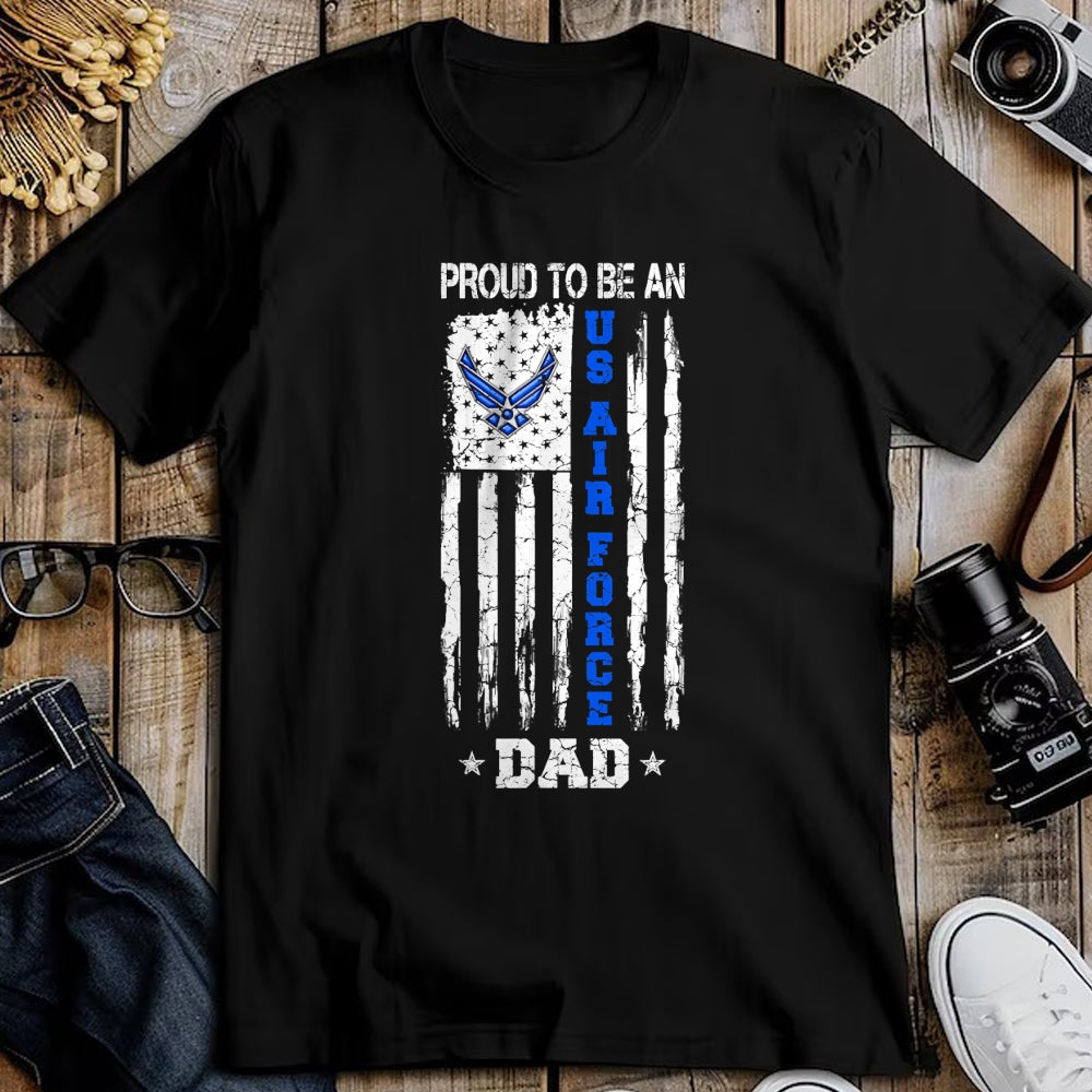 Gift for Dad Shirt, Funny Dad Unisex T-Shirt/Hoodie/Sweatshirt HLT00 – Vintage USA Flag Proud To Be An US Air Force Dad T-Shirt