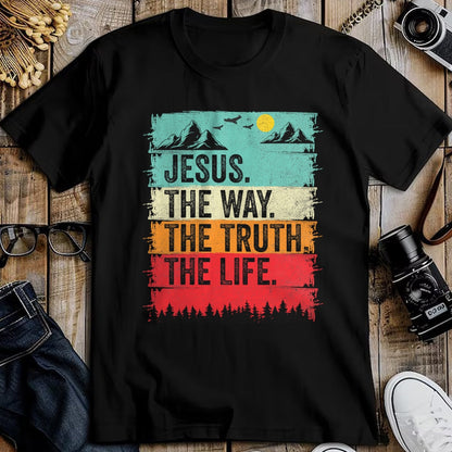 Christian Tee, Christian Faith Unisex T-Shirt/Hoodie/Sweatshirt HLT00 - Jesus The Way Truth Life Women Men Kids Christian Worship T-Shirt (1)