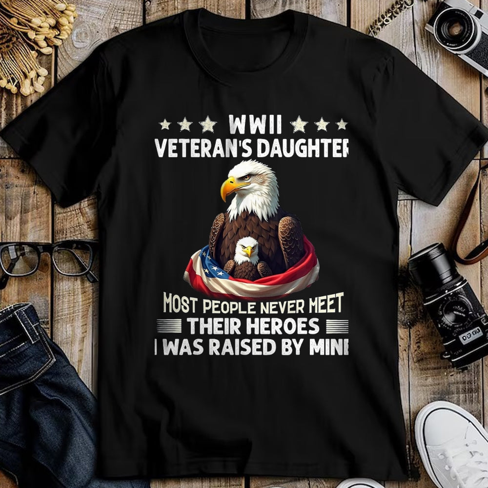 Proud Veteran Shirt, Funny Veteran UnisexT-Shirt/Hoodie/Sweatshirt HLT00 - Eagle WWII Veteran_s Daughter Most People Never Meet T-Shirt, Men, Black, 3X-Large