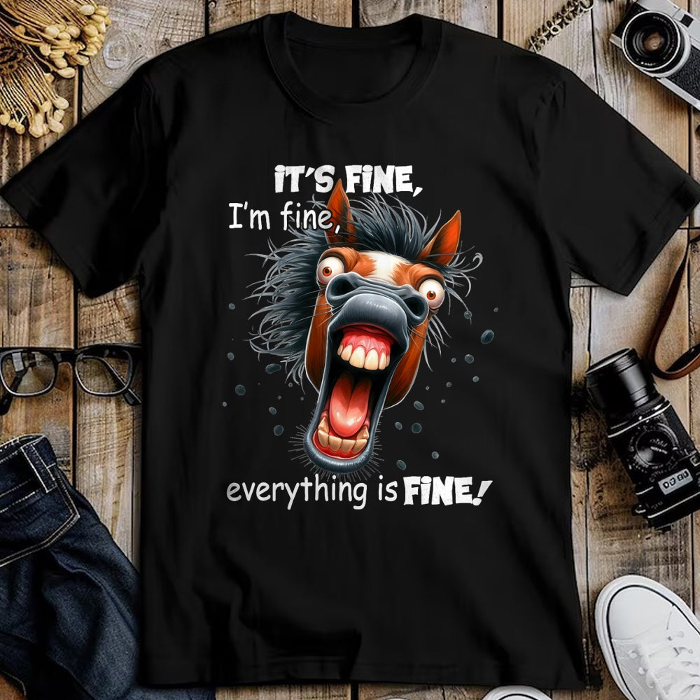 Best Horse Lover Shirt , Funny Horse UnisexT-Shirt/Hoodie/Sweatshirt HLT00 - Funny Horse It_s Fine I_m Fine Everything Is Fine T-Shirt