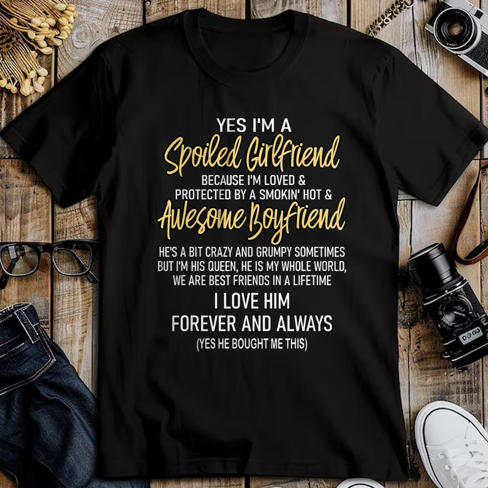 Best Wife Shirt, Wife and Husband Unisex T-Shirt/Hoodie/Sweatshirt HLT00 - Gift for wife T shirt, lucky wife   Lucky Wife Yes I'm A Spoiled Loved Protected Girlfriend T-Shirt