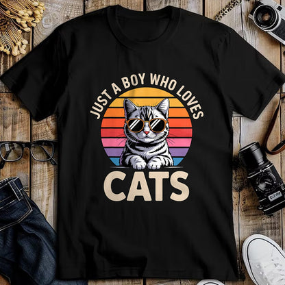 Cat Love Shirt, Funny Cat Lover Gift UnisexT-Shirt/Hoodie/Sweatshirt HLT00 - Just a Boy Who Loves Cats T-Shirt