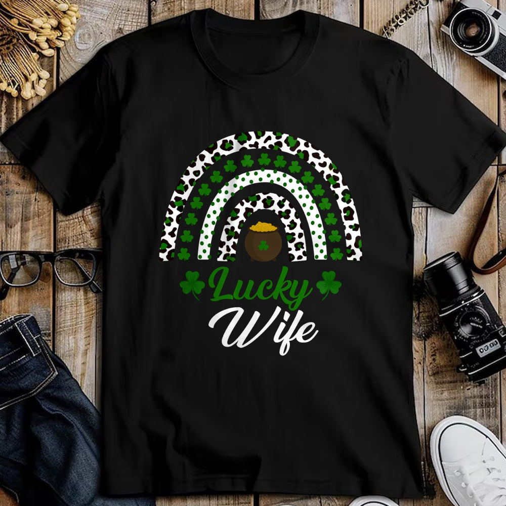 Best Wife Shirt, Wife and Husband Unisex T-Shirt/Hoodie/Sweatshirt HLT00 - Gift for wife T shirt, lucky wife   Lucky Wife Rainbow St Patricks Day Lucky Wife Long Sleeve T-Shir (1)