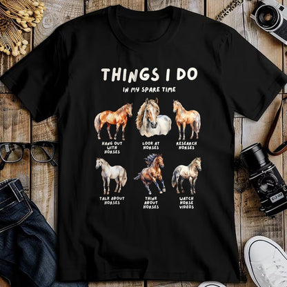 Best Horse Lover Shirt , Funny Horse UnisexT-Shirt/Hoodie/Sweatshirt HLT00 - Lustige Pferdeliebhaber Designs Horse Things I Do in My Leisure Time Women_s Horse Design T-Shirt