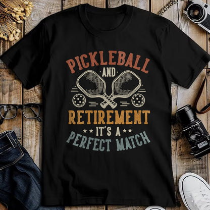 Funny Pickleball Shirt, Pickleball Lover Unisex T-Shirt/Hoodie/Sweatshirt HLT00 - Women's Pickleball and Retirement It's A Perfect Match Funny V-Neck T-Shirt