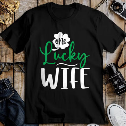 Best Wife Shirt, Wife and Husband Unisex T-Shirt/Hoodie/Sweatshirt HLT00 - Gift for wife T shirt, lucky wife   Womens Happy Saint Patricks Day Irish Shamrock One Lucky Wife V-