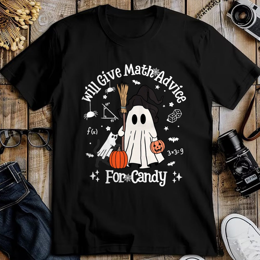 Best Teacher Shirt, Funny Teacher UnisexT-Shirt/Hoodie/Sweatshirt HLT00 - Funny Math Teacher Halloween Ghost Math Lover Teachers Woman T-Shirt
