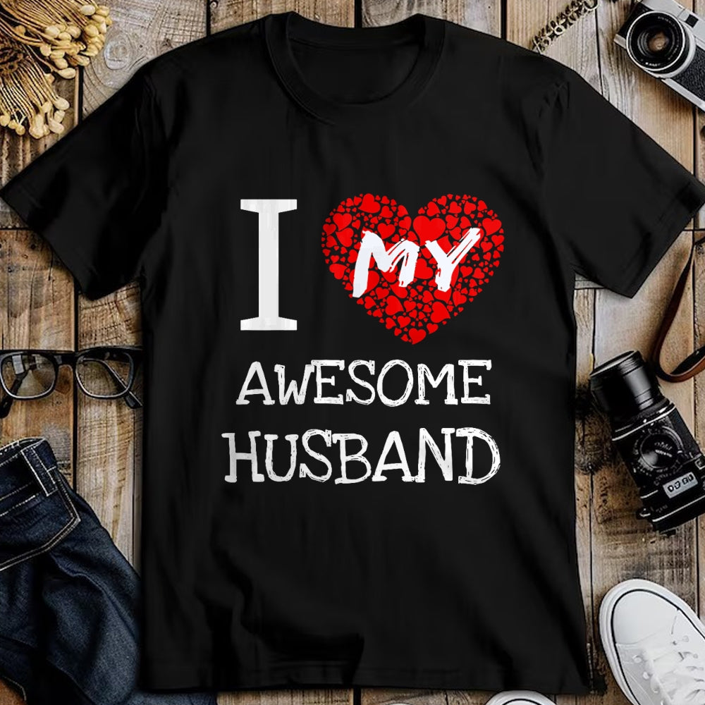 Best Wife Shirt, Wife and Husband Unisex T-Shirt/Hoodie/Sweatshirt HLT00 - I Love My Awesome Husband T-Shirt for Women Gift T-Shirt (1)