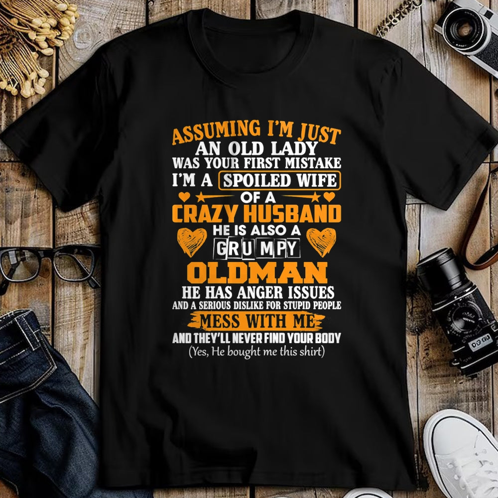 Best Wife Shirt, Wife and Husband Unisex T-Shirt/Hoodie/Sweatshirt HLT00 - Gift for wife T shirt, spoiled wife   Womens I'm A Spoiled Wife Of A Crazy Husband Funny Sarcasm Wif