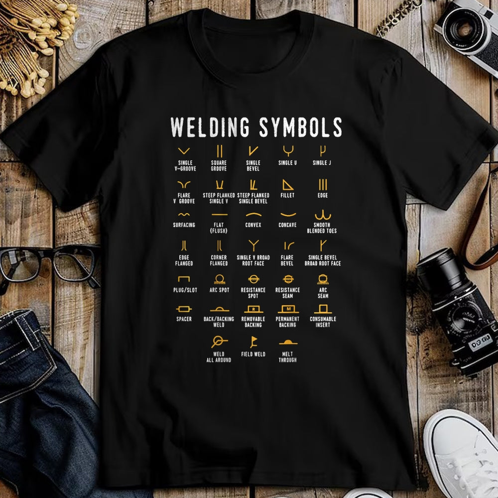 Best Mechanic Life Shirt, Funny Mechanic UnisexT-Shirt/Hoodie/Sweatshirt HLT00 - Welding Symbols - Funny Welder (On Back) T-Shirt