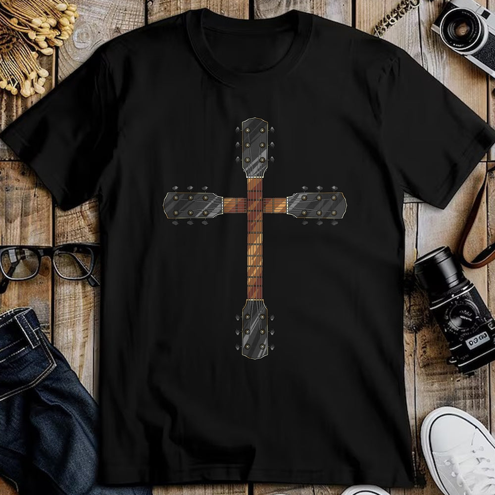 Guitar Lover Shirt, Funny Guitar UnisexT-Shirt/Hoodie/Sweatshirt HLT00 - Cute Faith Christian Guitar Cross T-Shirt  Funny Musician Gift for Unisex-Adults, Black, Short Slee