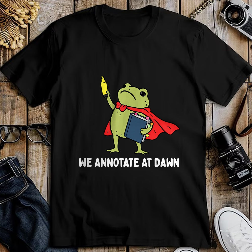 Best Teacher Shirt, Funny Teacher UnisexT-Shirt/Hoodie/Sweatshirt HLT00 - We Annotate At Dawn English Teacher Funny Frog Reader T-Shirt (1)