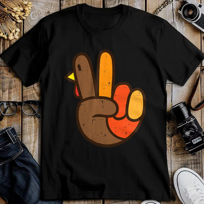 Best Thanksgiving Family Shirt , Funny Thanksgiving UnisexT-Shirt/Hoodie/Sweatshirt HLT00 - Peace Sign Turkey Hand Cool Thanksgiving Hippie Men Women T-Shirt