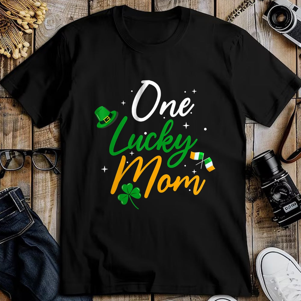 Gift for Mom Shirt, Funny Mom Unisex T-Shirt/Hoodie/Sweatshirt HLT00 - One Lucky Mom - Funny St Patricks Day Irish Mother T-Shirt