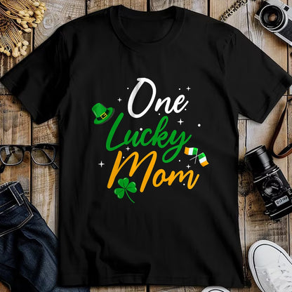 Gift for Mom Shirt, Funny Mom Unisex T-Shirt/Hoodie/Sweatshirt HLT00 - One Lucky Mom - Funny St Patricks Day Irish Mother T-Shirt