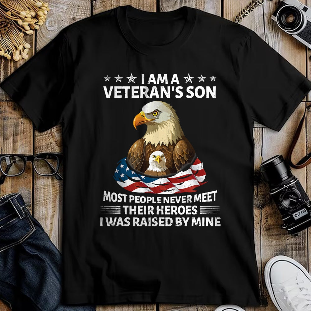 Proud Veteran Shirt, Funny Veteran UnisexT-Shirt/Hoodie/Sweatshirt HLT00 - Proud US Veteran Son I was Raised by My Hero Fathers Day T-Shirt