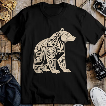 Native American T-Shirts, Vintage Native American Unisex T-Shirt/Hoodie/Sweatshirt HLT00 - Bear Native Formline Art Salish Haida Tlingit Pacific Animal