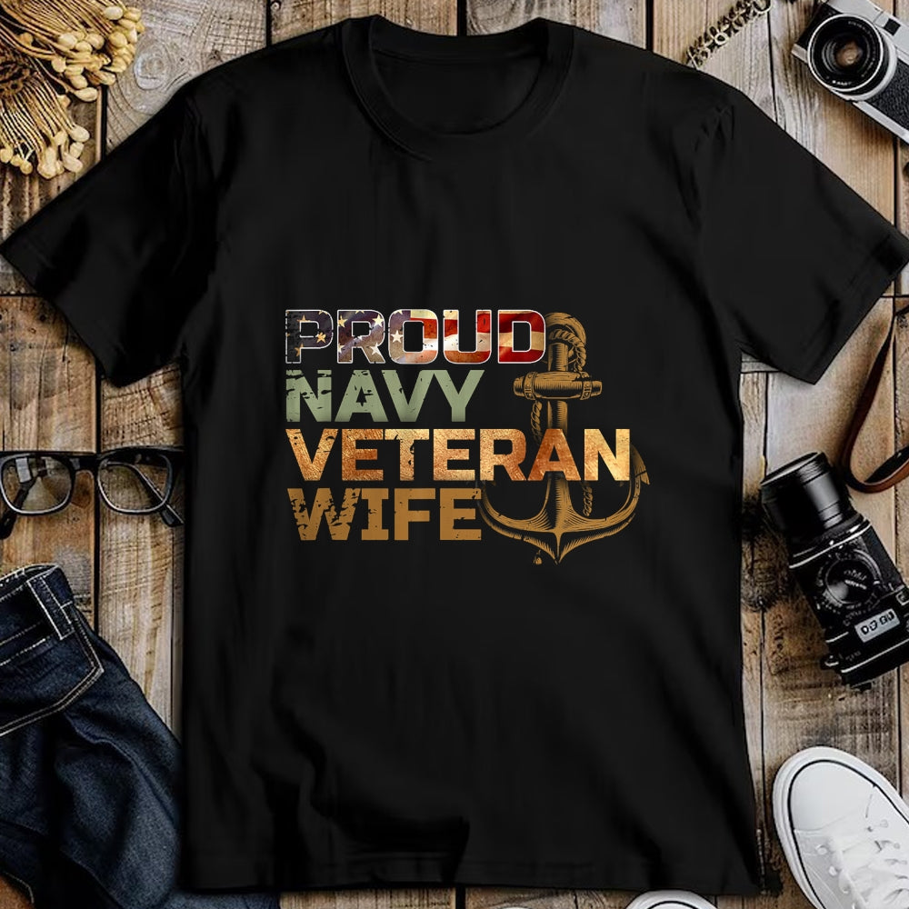 Proud Veteran Shirt, Funny Veteran UnisexT-Shirt/Hoodie/Sweatshirt HLT00 - Proud Veteran_s Wife USA American Flag Patriotic T-Shirt