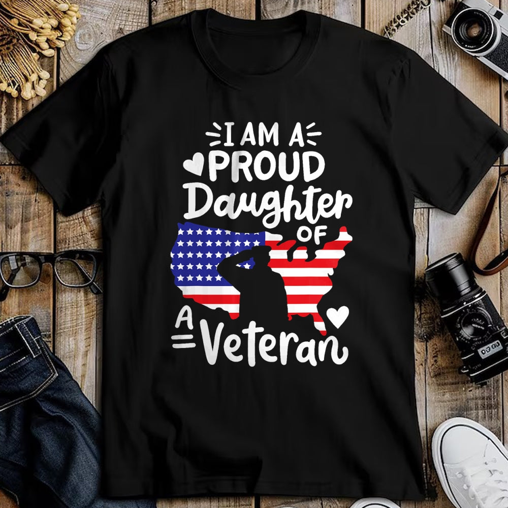 Gift for Dad Shirt, Funny Dad Unisex T-Shirt/Hoodie/Sweatshirt HLT00 – I_m A Proud Daughter of A Veteran Father_s Day Girls T-Shirt