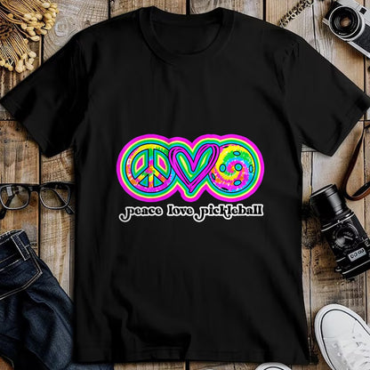Funny Pickleball Shirt, Pickleball Lover Unisex T-Shirt/Hoodie/Sweatshirt HLT00 - Womens Funny Pickleball Shirts Women Retired Peace Love Pickleball V-Neck T-Shirt