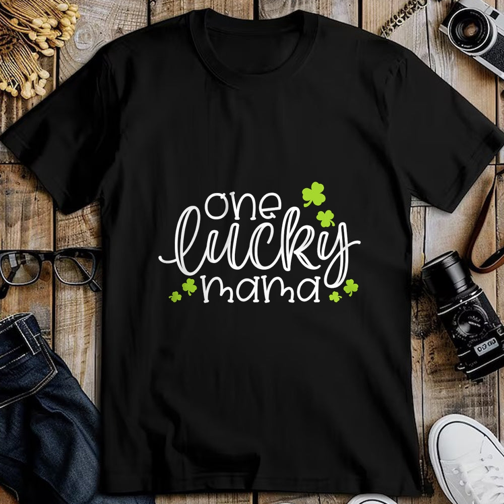 Gift for Mom Shirt, Funny Mom Unisex T-Shirt/Hoodie/Sweatshirt HLT00 - One Lucky Mama Mother Mom St. Patrick's Day Long Sleeve T-Shirt